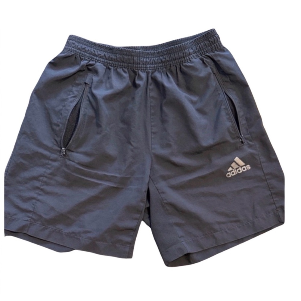 Adidas Men’s Small Black Athletic Running Shorts Zip Pockets Climalite